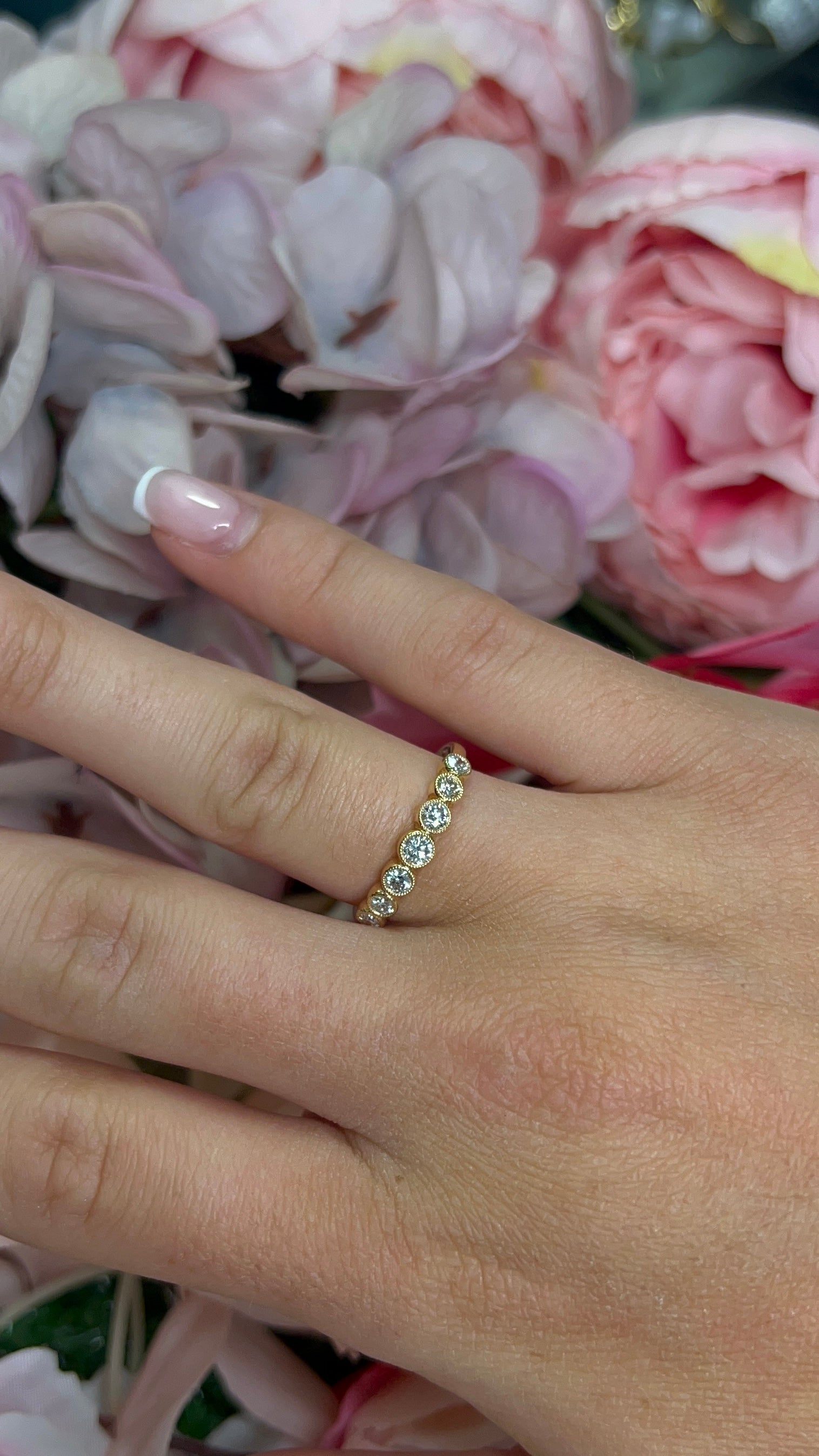 18 Carat Yellow Gold Diamond Half Eternity Ring