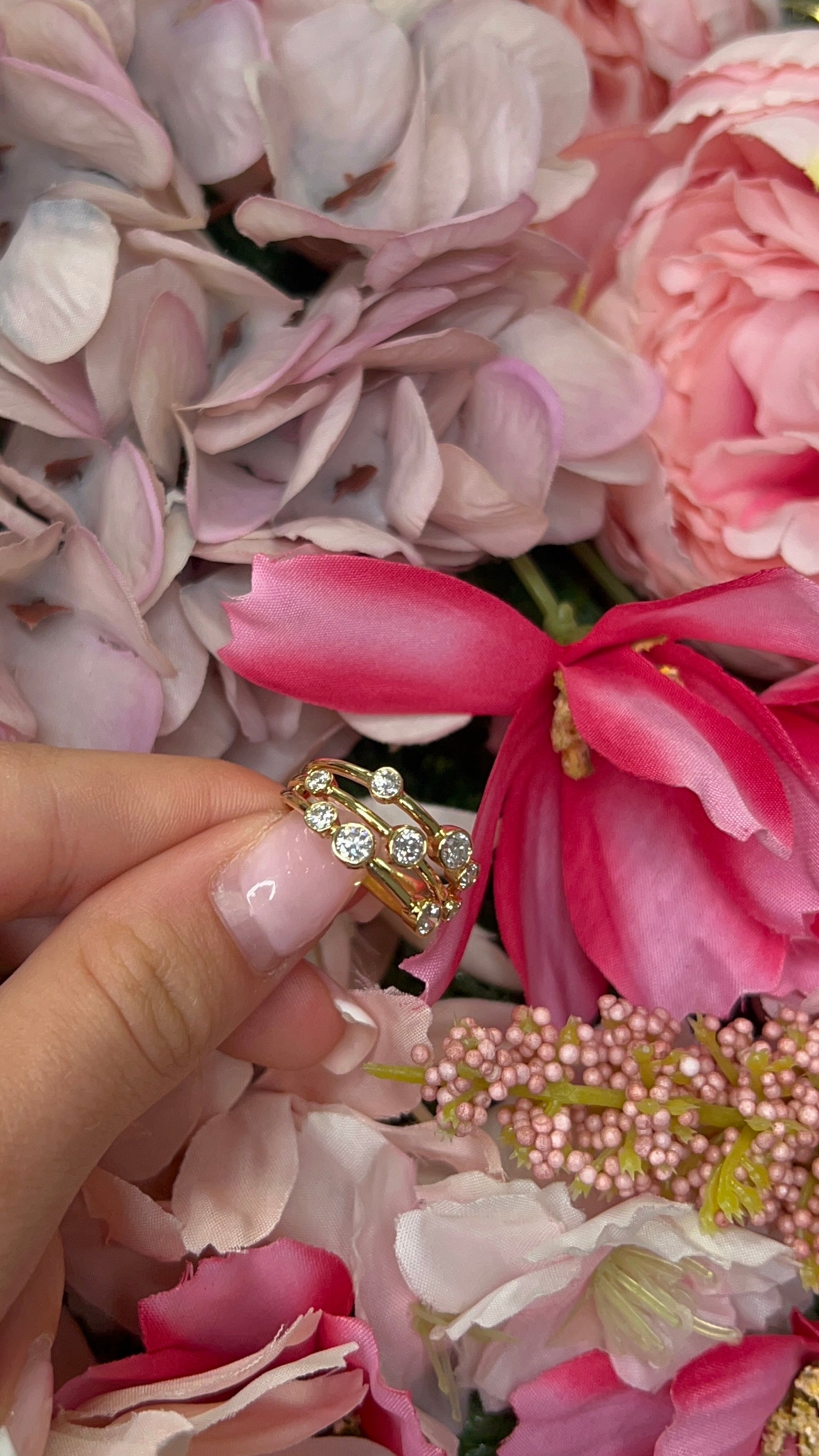 18 Carat Yellow Gold Triple Band Raindance Ring – 1.01ct Diamond