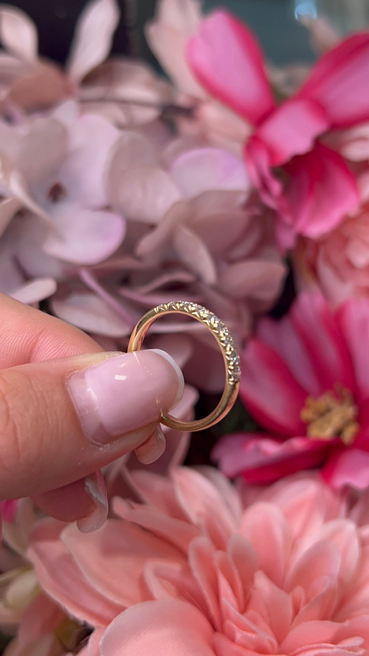 18 Carat Yellow Gold Diamond Half Eternity Ring