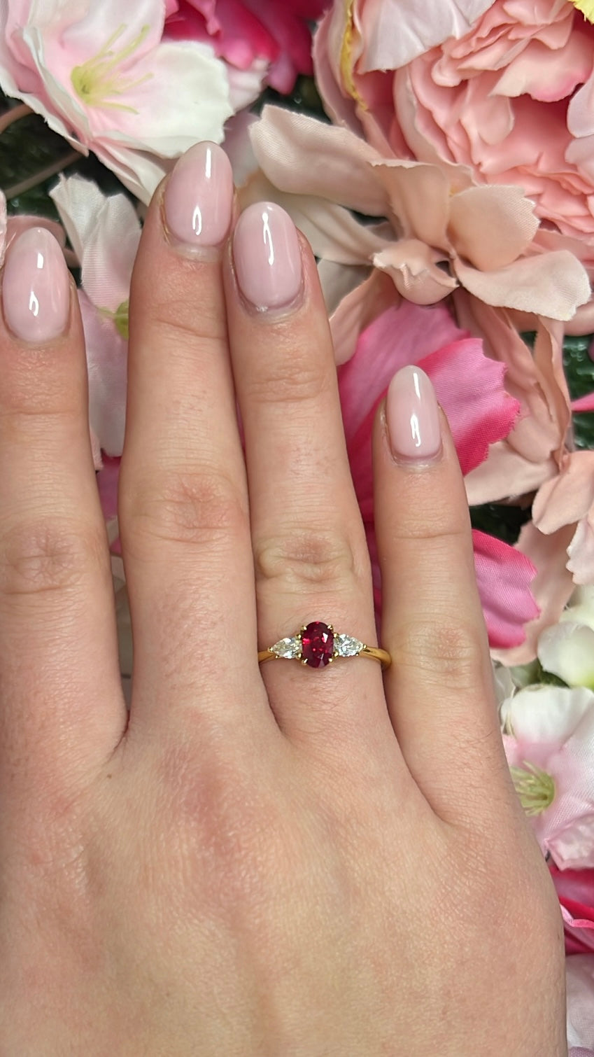 18 Carat Yellow Gold Ruby & Diamond Ring