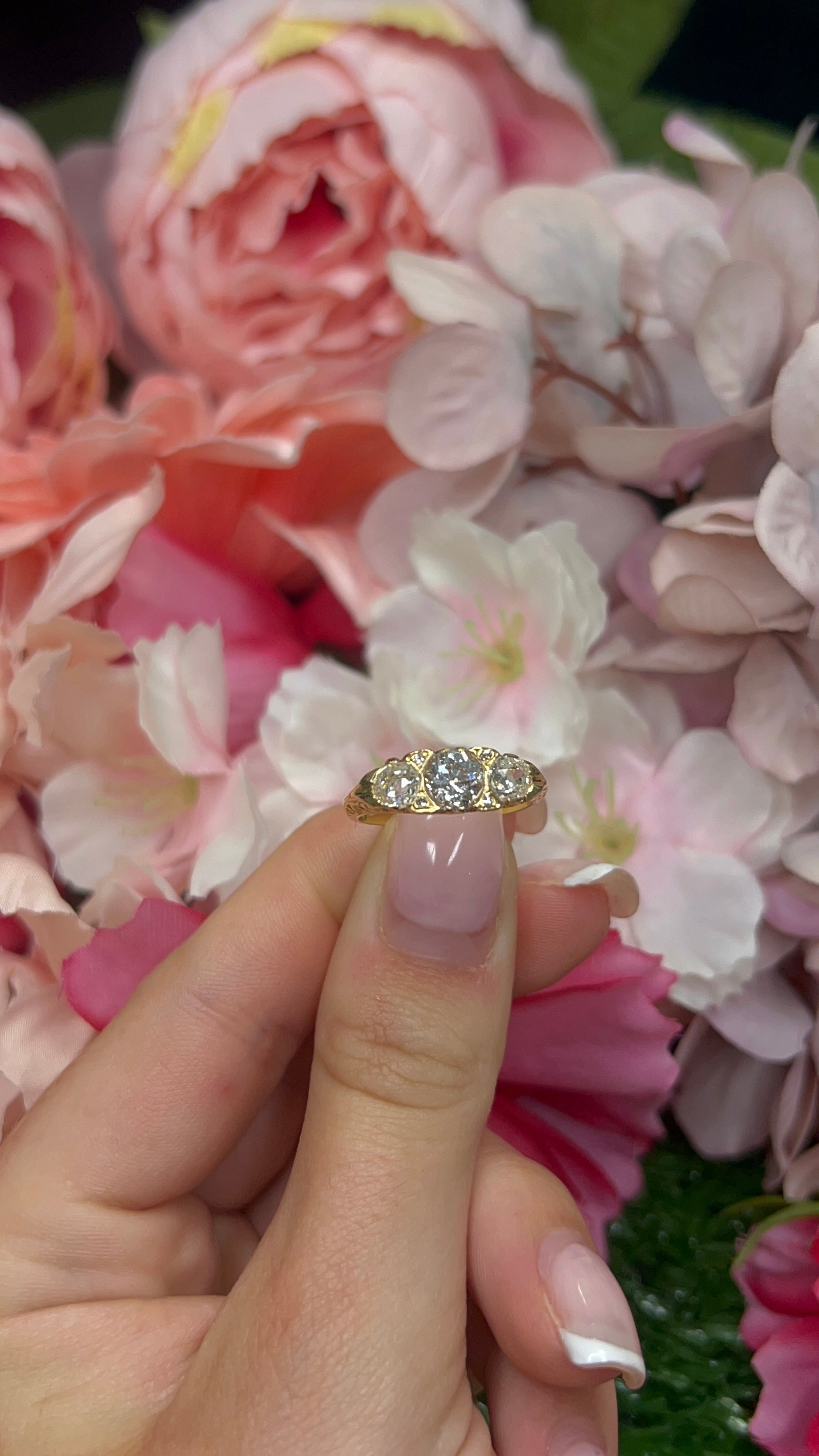 18 Carat Yellow Gold Old Cut Diamond Ring