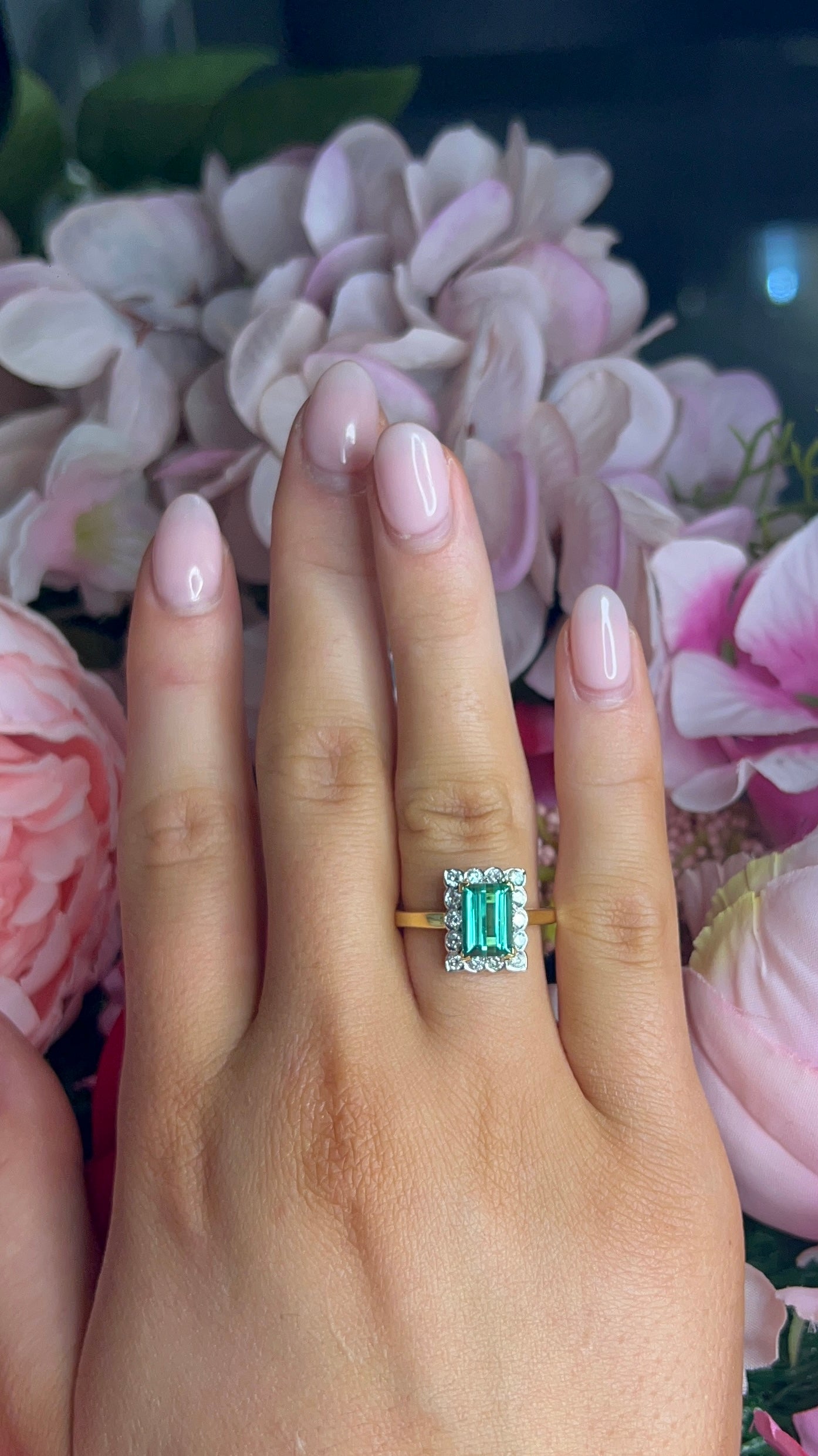 18 Carat Yellow Gold Tourmaline 1.94ct & Diamond Ring