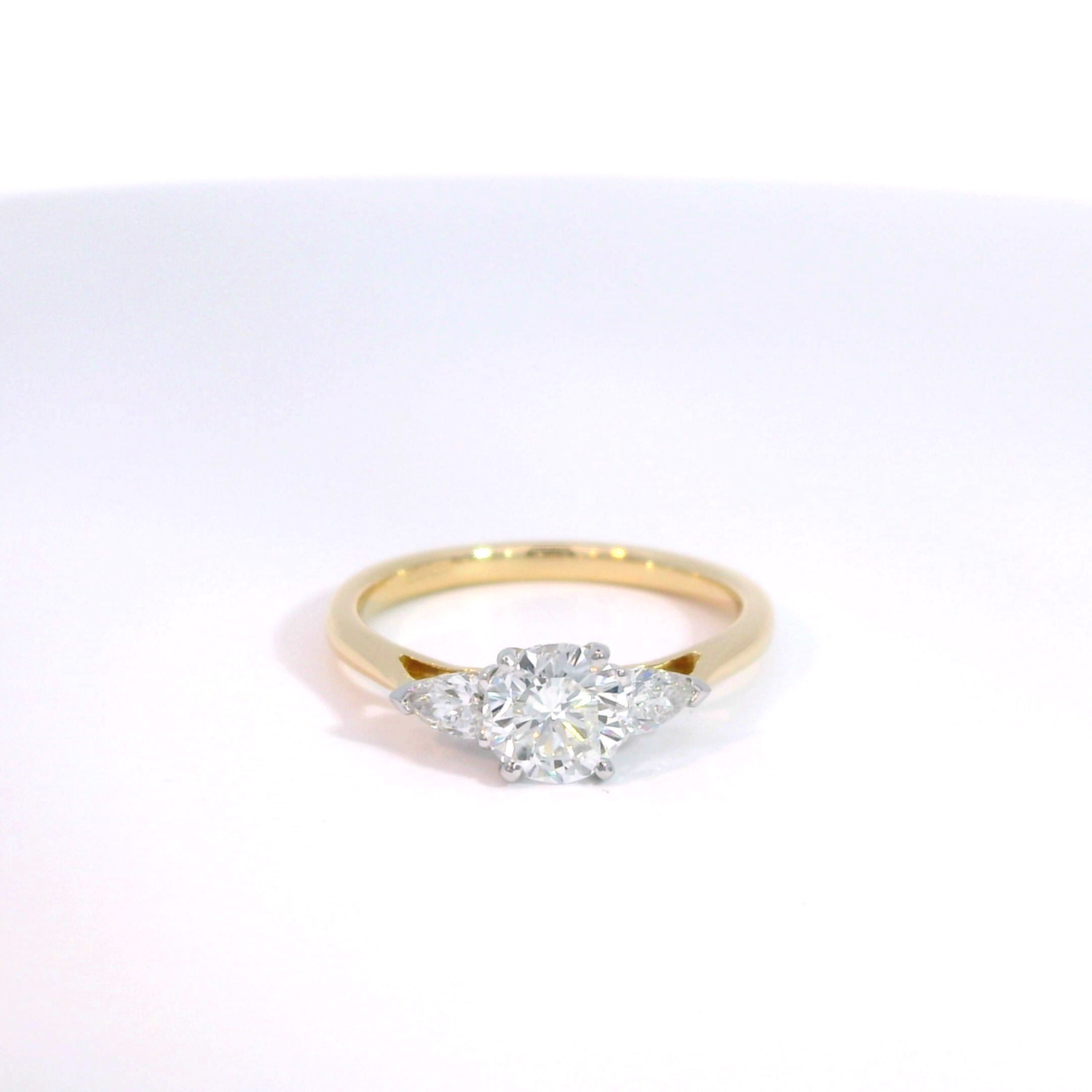 18 Carat Yellow Gold Diamond Trilogy Ring