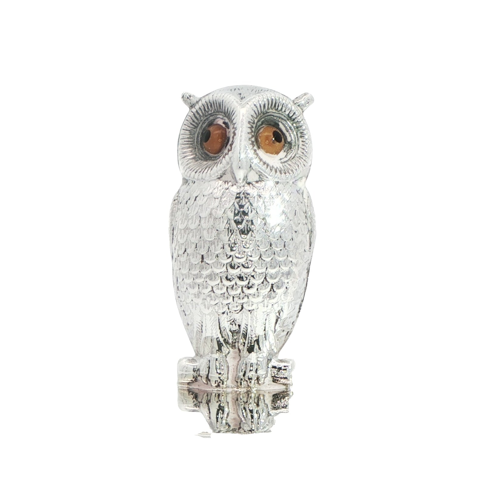 Solid Silver Owl Card Holder