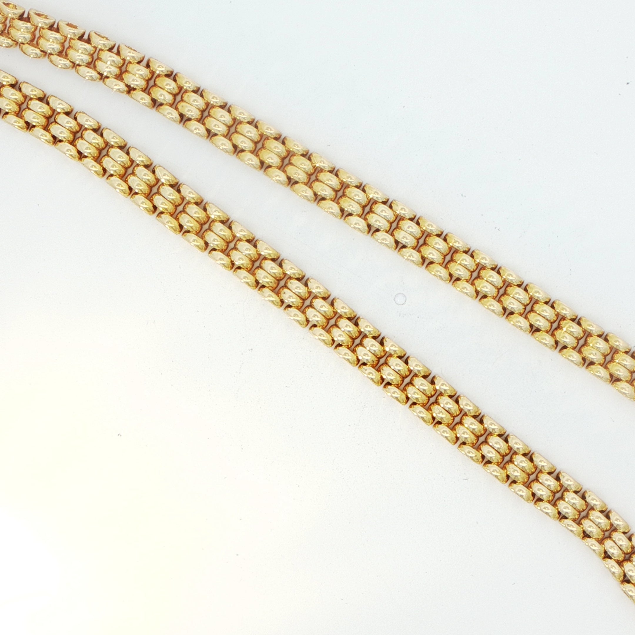 18 Carat Yellow Gold Brick Link Necklace