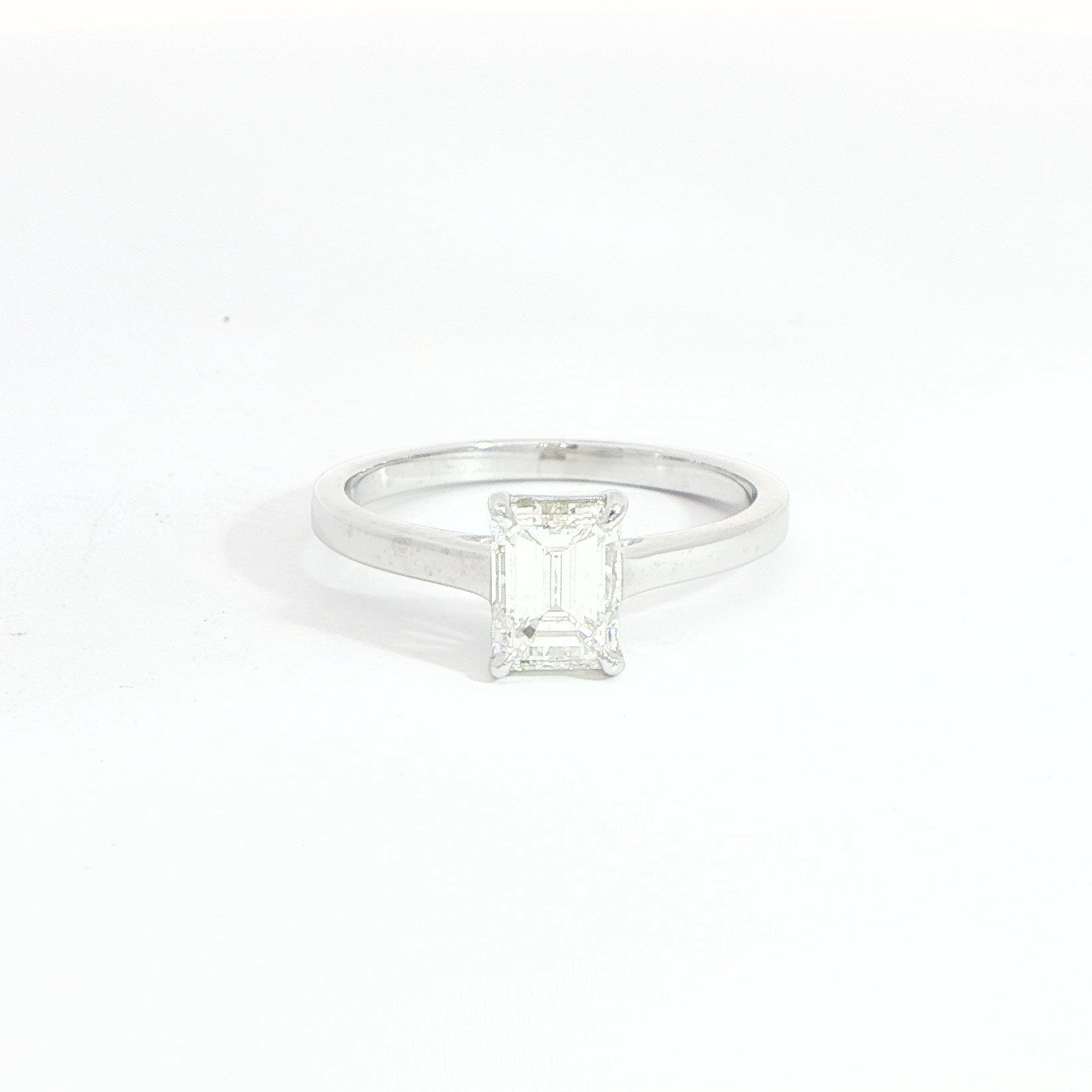Platinum Emerald Cut Diamond Solitaire 1.02ct