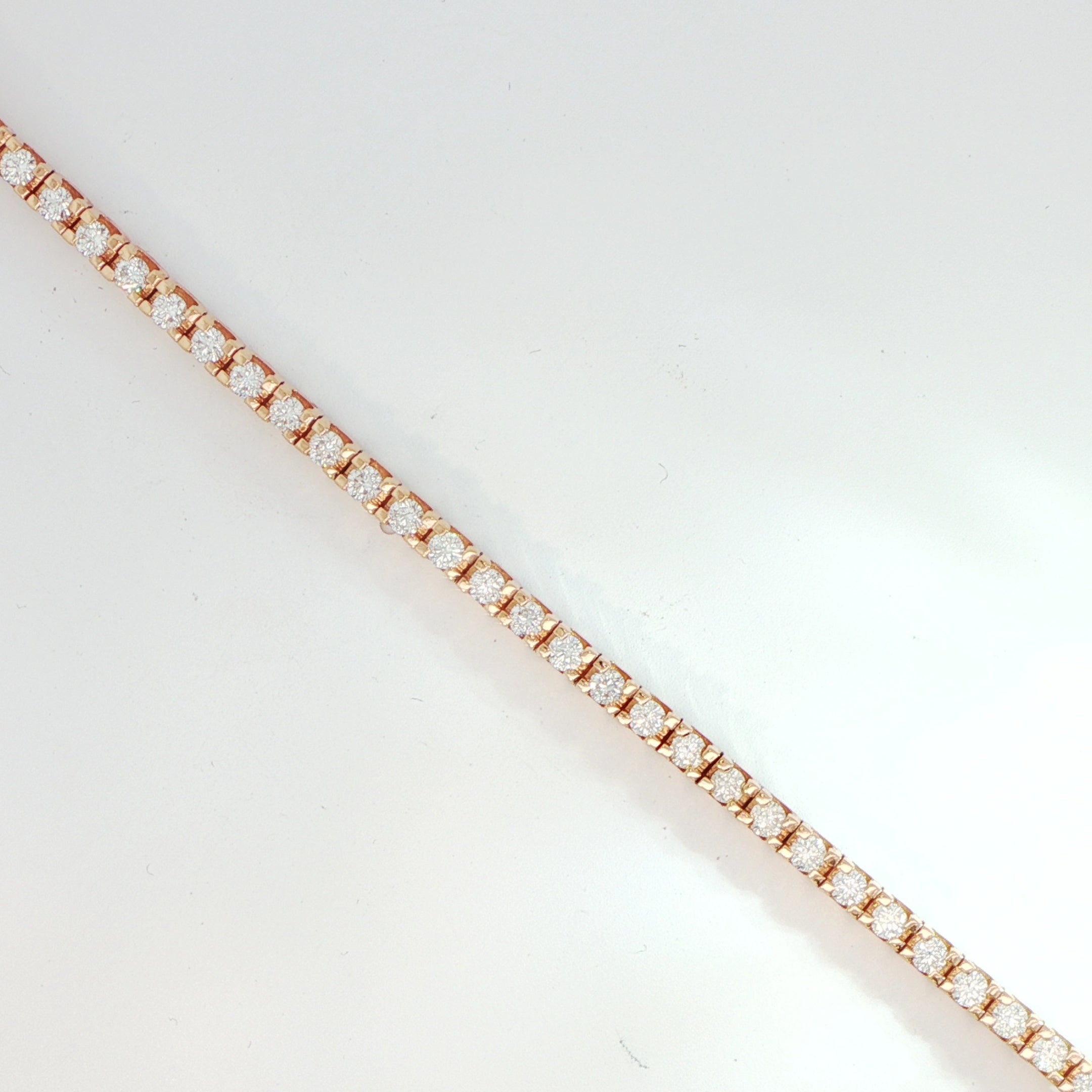 18 Carat Rose Gold Diamond Line Bracelet