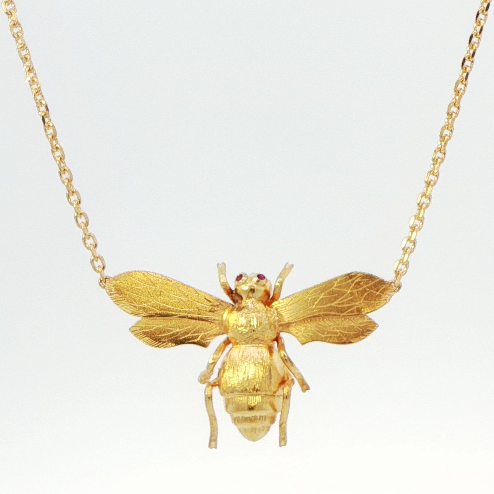 18 Carat and 22 Carat Yellow Gold Bee Necklace