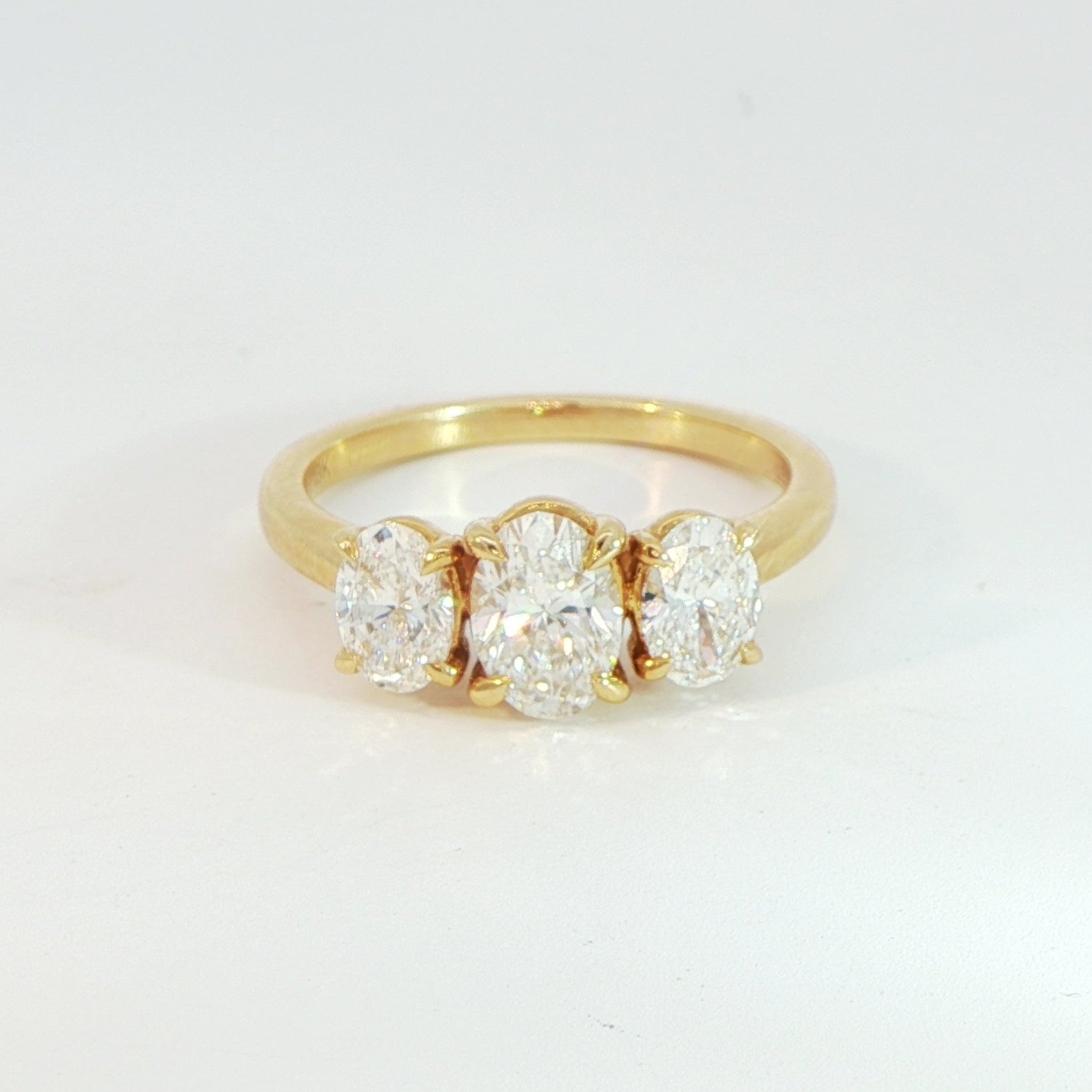 18 Carat Yellow Gold Three Stone Laboratory Grown Diamond Ring