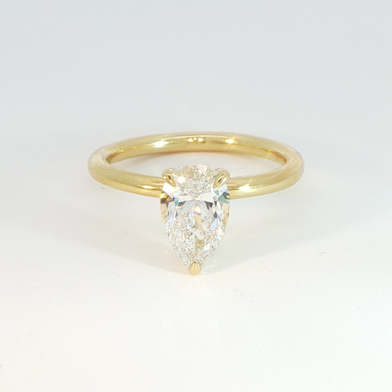 18 Carat Yellow Gold Laboratory Grown Pear Shaped Diamond Solitaire