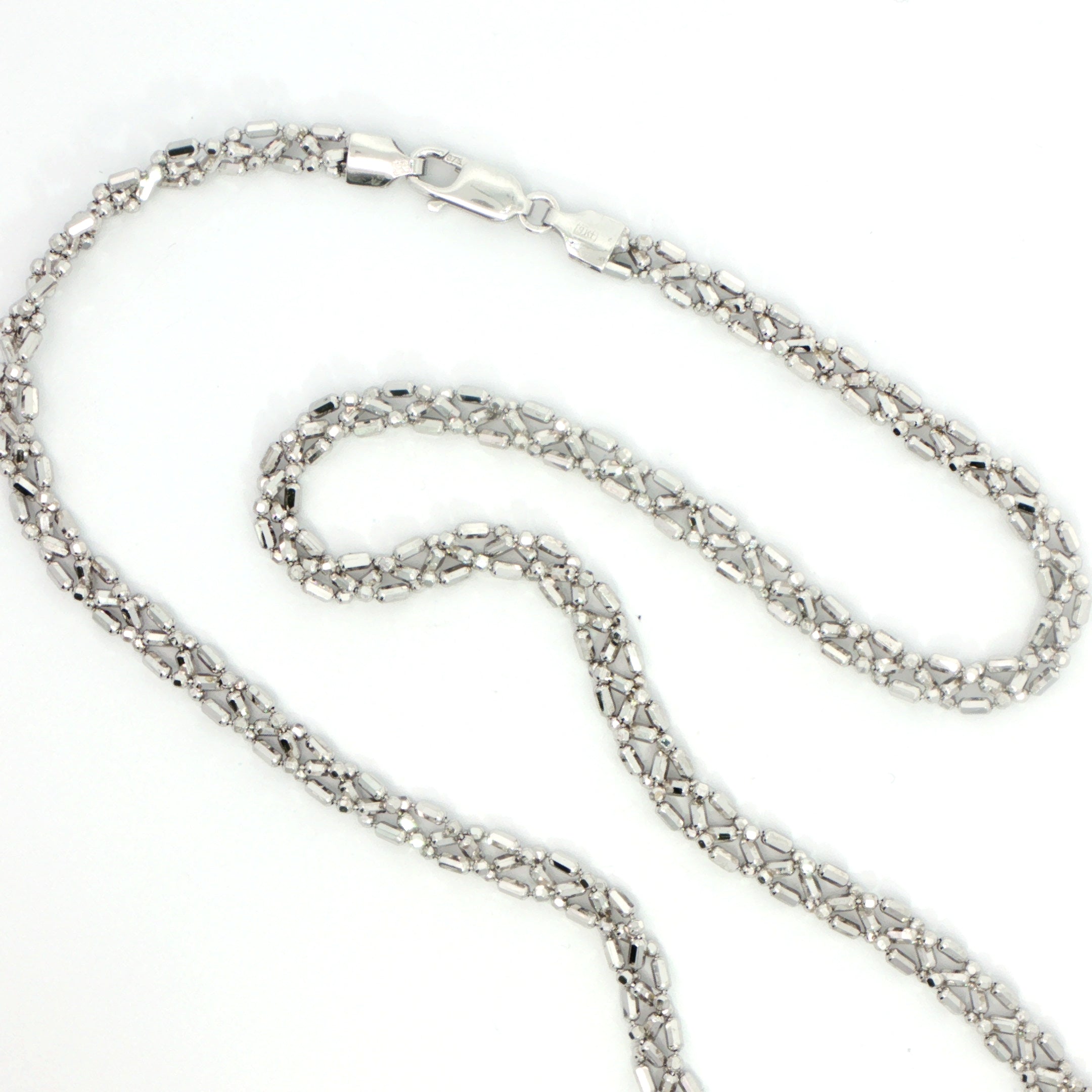 9 Carat White Gold Fancy Link Necklace
