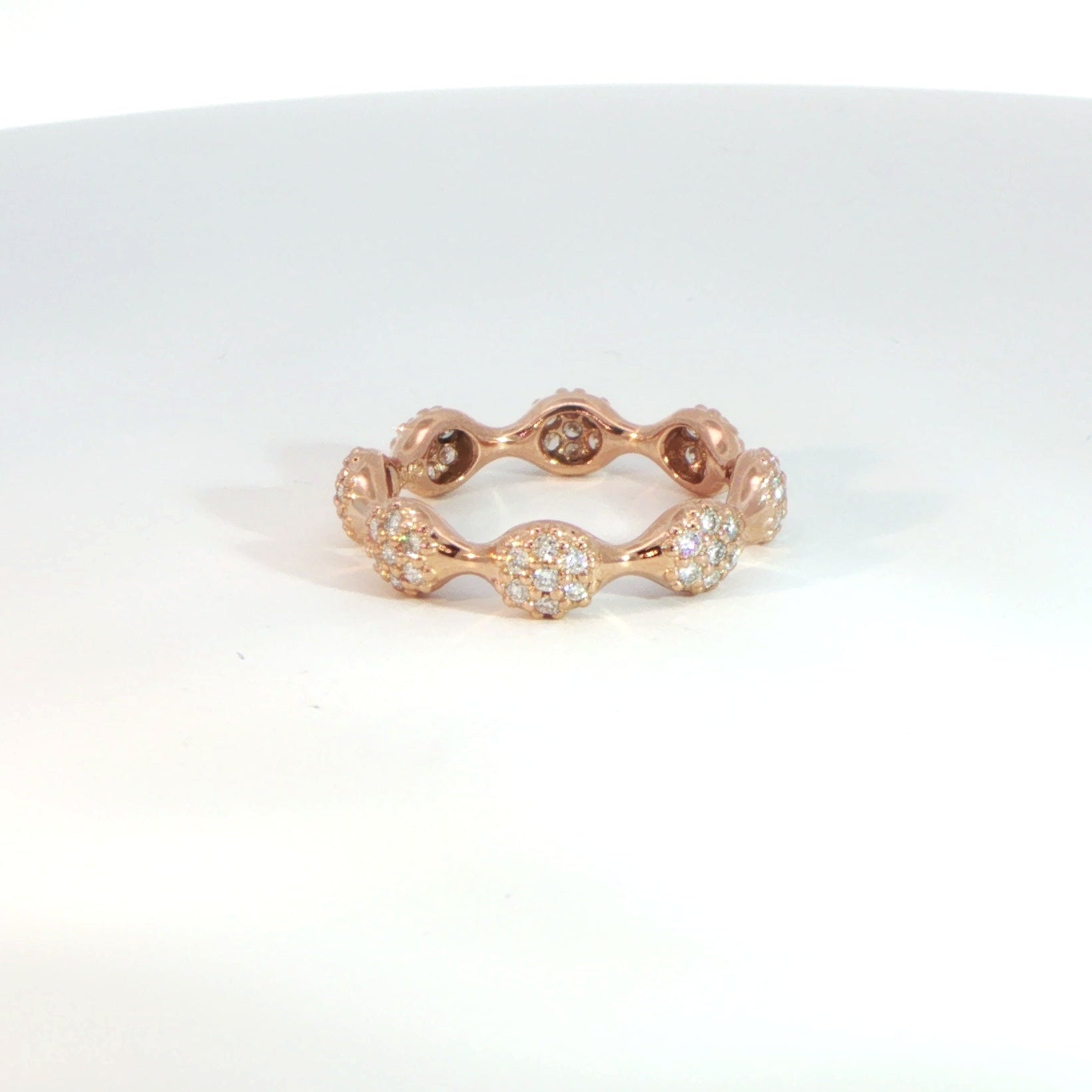18 Carat Rose Gold and Diamond Pandora Modern Love Pod Ring