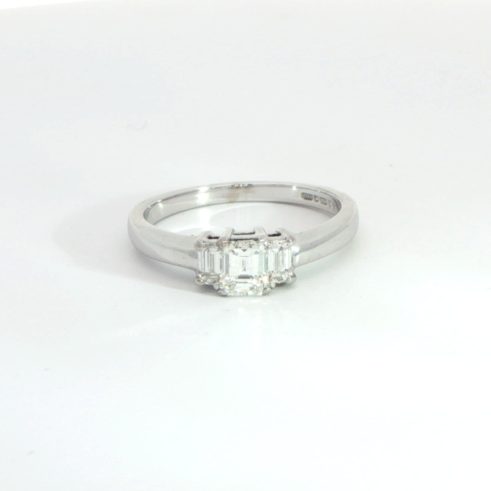 18 Carat White Gold Diamond Trilogy Ring 0.81ct