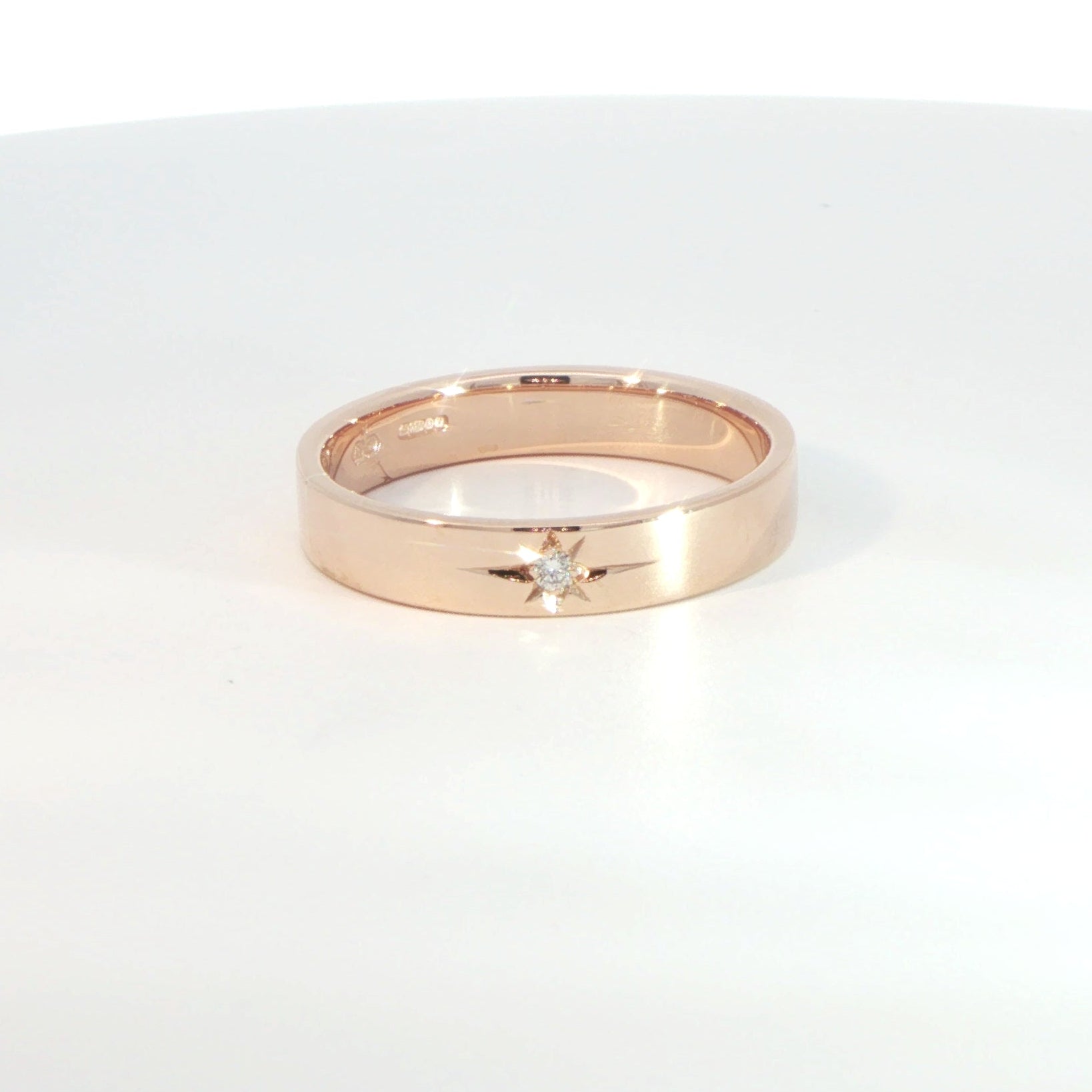 9 Carat Rose Gold Diamond Band Ring