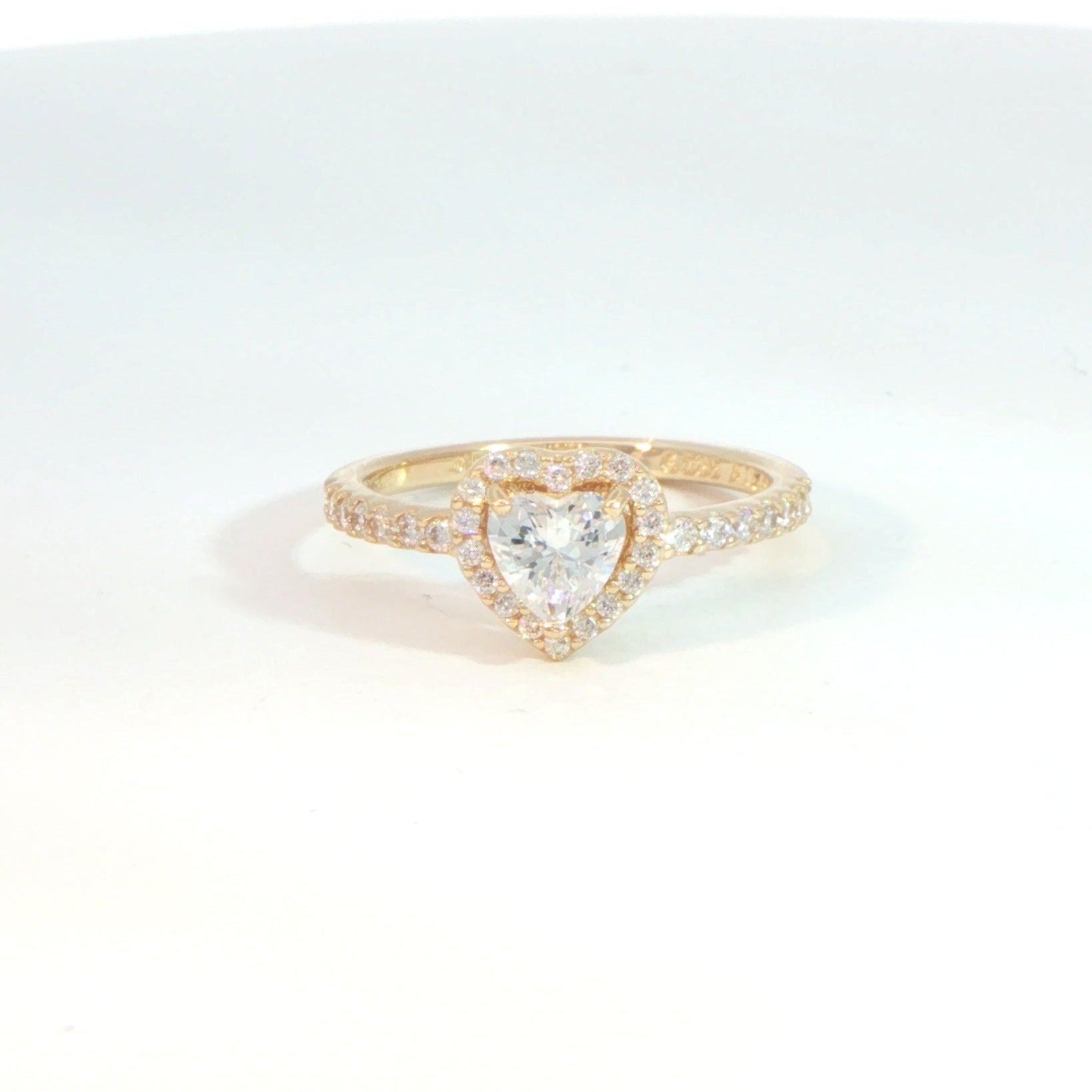 14 Carat Yellow Gold 'Pandora' Cubic Zirconia Heart Ring