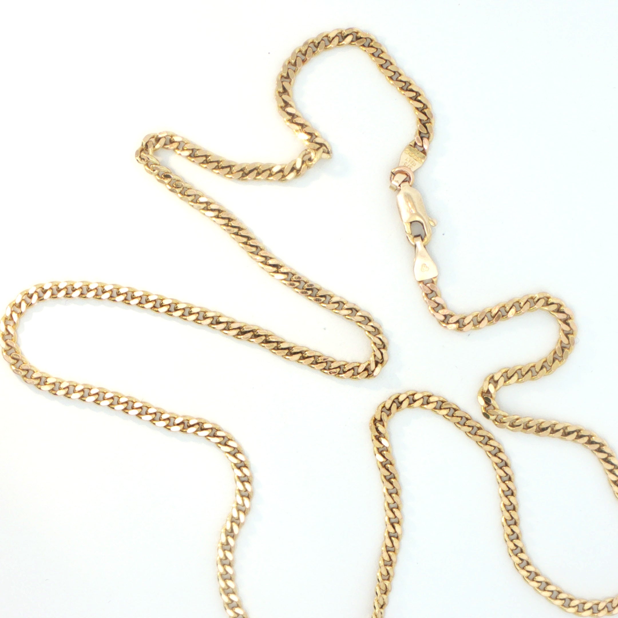 9 Carat Yellow Gold Flat Curb Chain
