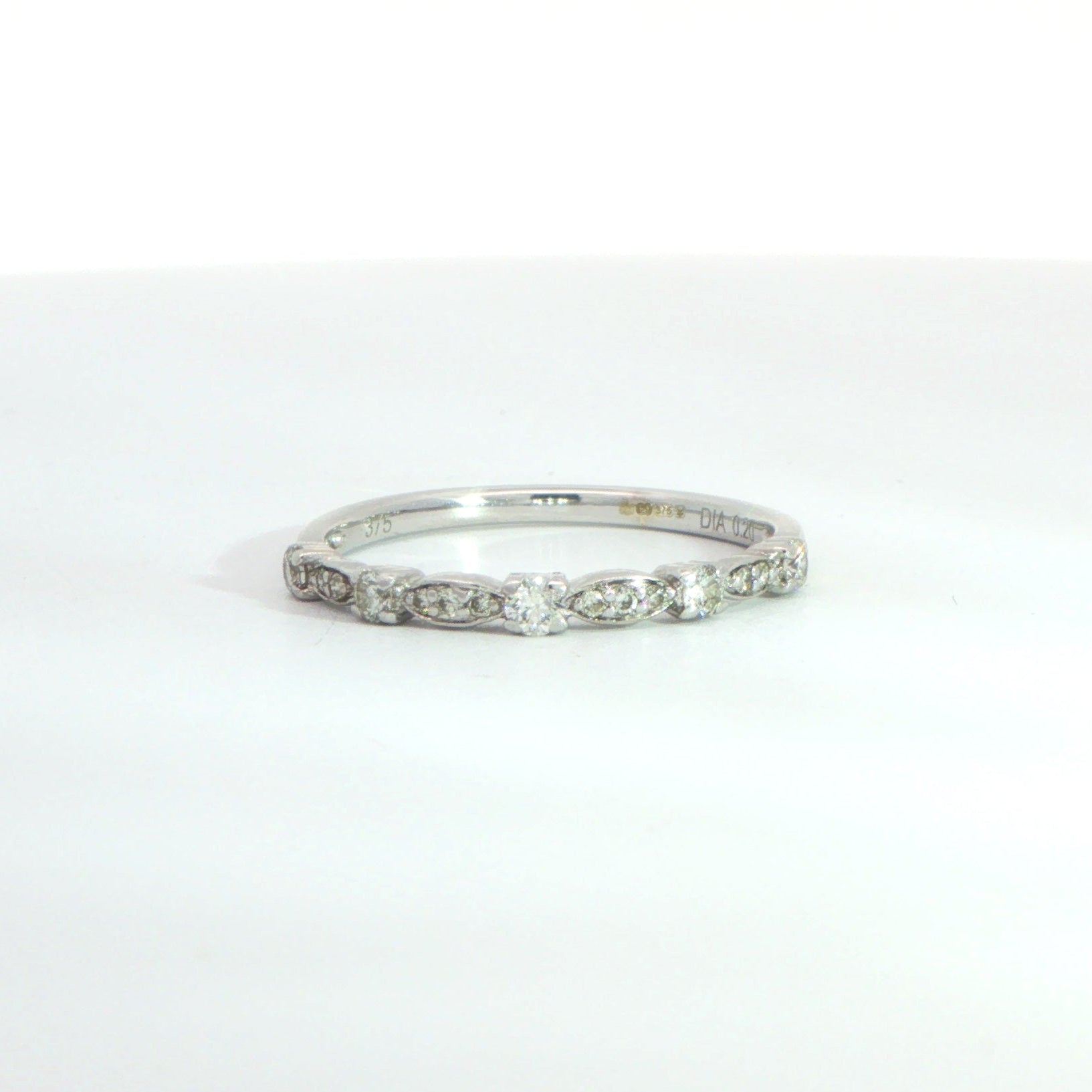 9 Carat White Gold Diamond Fancy Half Eternity Ring 0.25ct