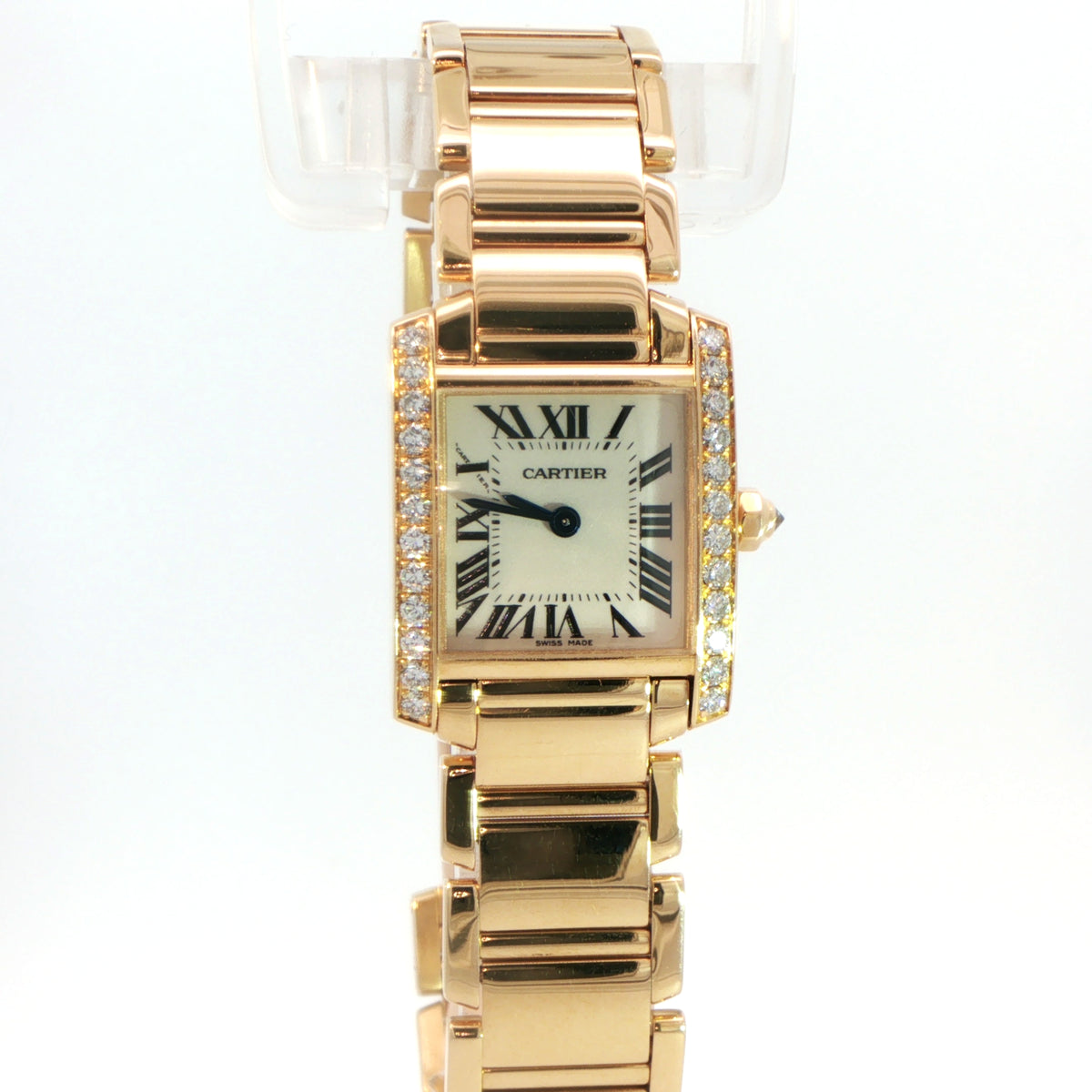 Ladies Cartier Tank Francaise with Diamond Bezel