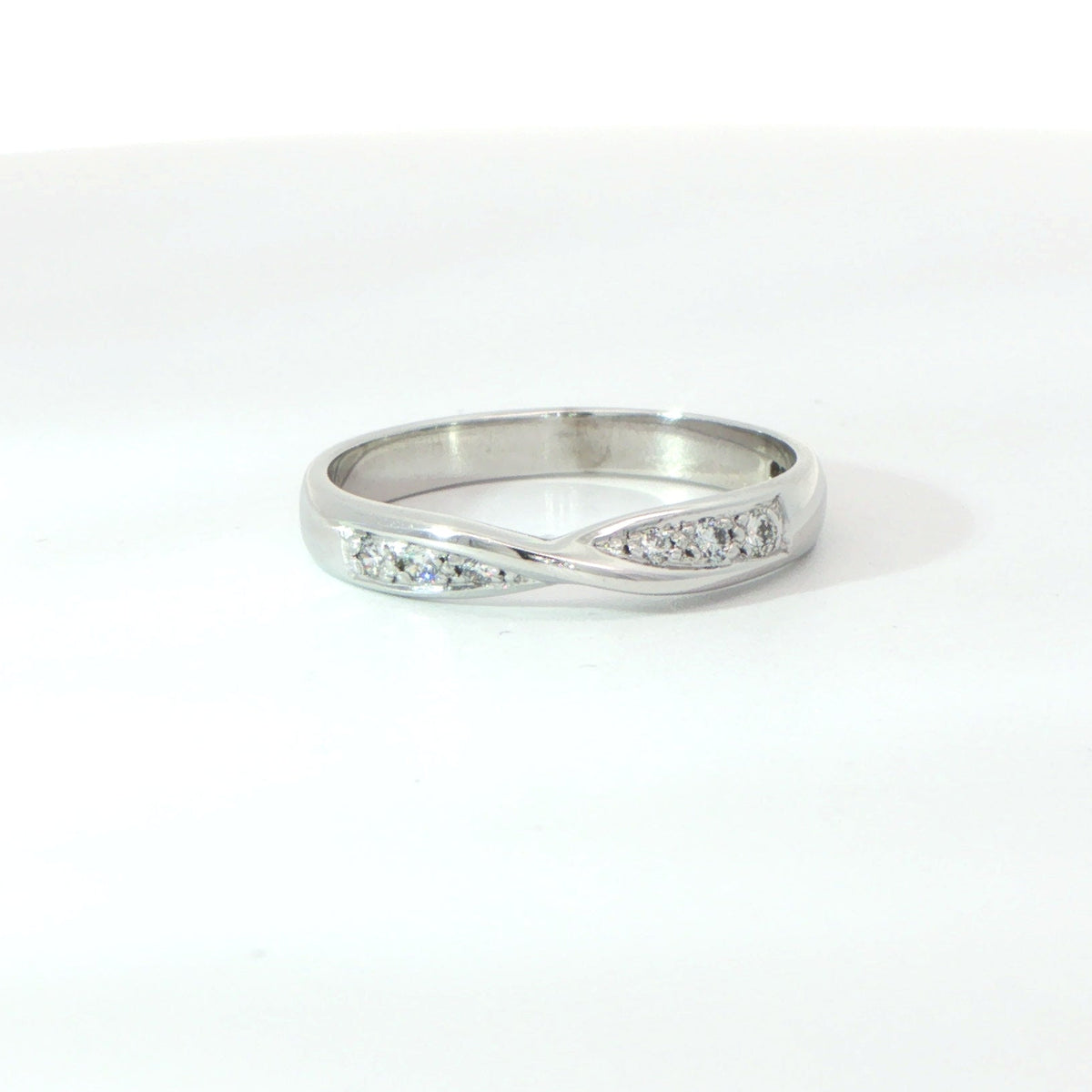 18 Carat White Gold Diamond Twist Ring