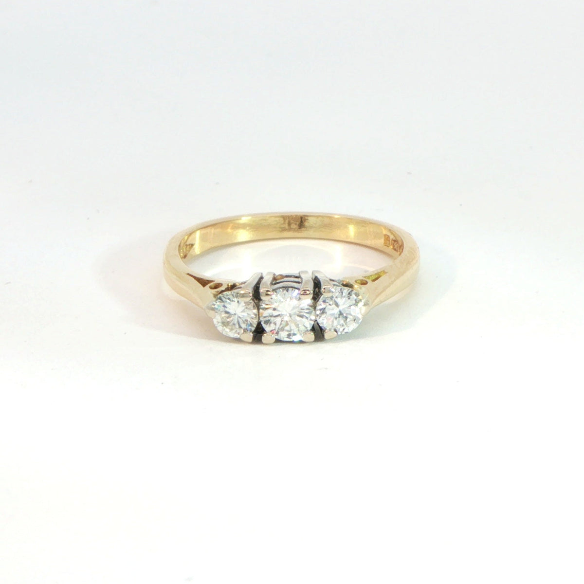 18 Carat Yellow Gold Diamond Trilogy Ring 0.44ct